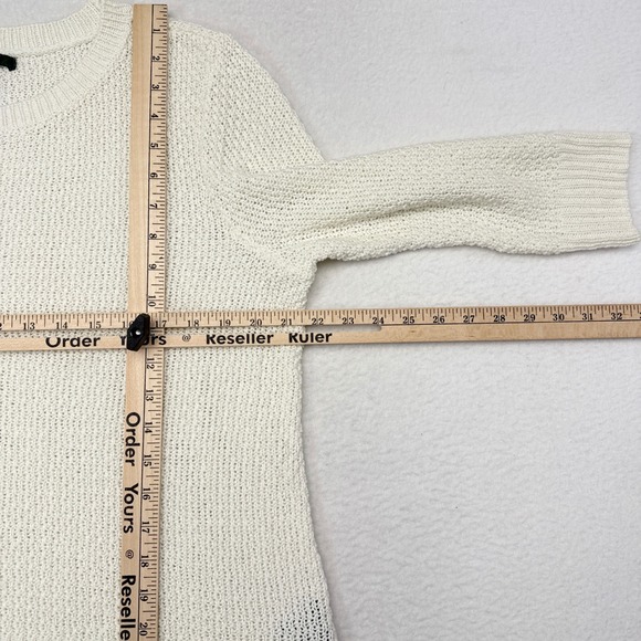 Lauren Ralph Lauren Sweater Womens XL Cream Knit Ribbed Hem Pullover Linen Blend - Picture 7 of 8